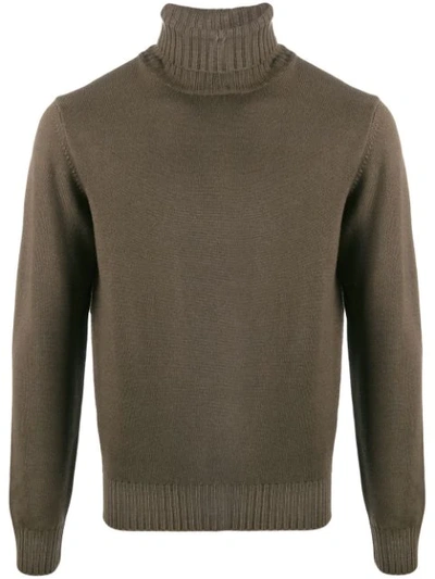 Dell'oglio Mastice Ribbed Roll-neck Jumper In Brown