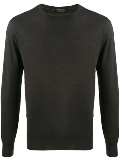 Dell'oglio Knitted Crew-neck Jumper In Brown