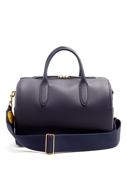 Anya Hindmarch Vere Barrel Leather Bag In Navy ModeSens
