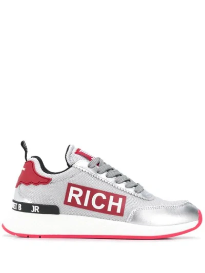 John Richmond Side Logo Print Sneakers In Grey