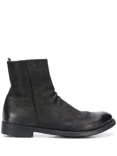 Officine Creative Polished Toe Boots In Black