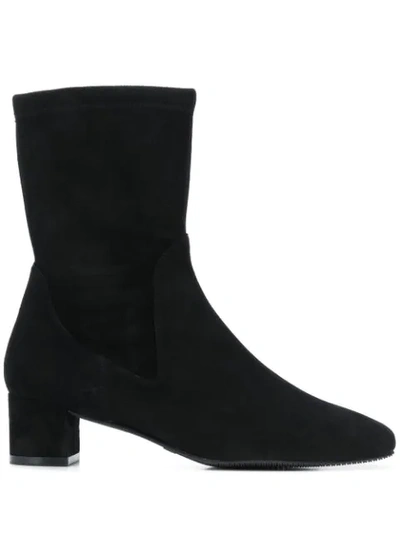 Stuart Weitzman Ernestine Low Heel Boots In Black
