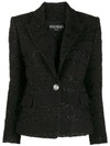 Balmain Slim-fit Bouclé Tweed Jacket In Black