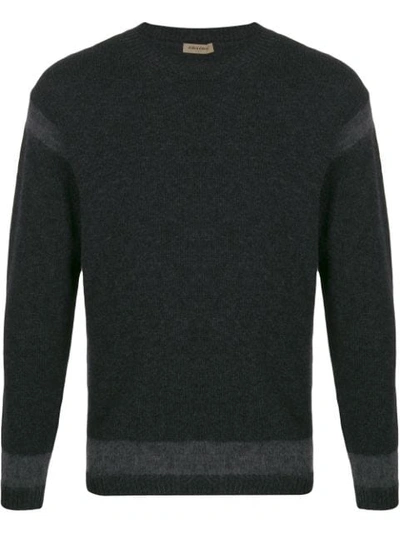 Al Duca D'aosta Two-toned Crew Neck Jumper In Grey