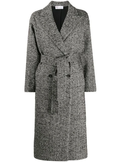 Red Valentino Mantel Mit Fischgrätenmuster In Grey