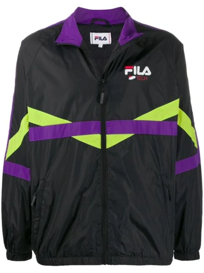 Fila Contrast Stripe Sports Jacket In Black