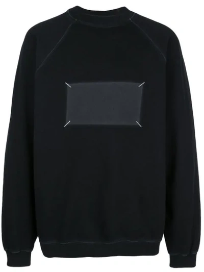 Maison Margiela Stitched Tag Print Sweatshirt In Black