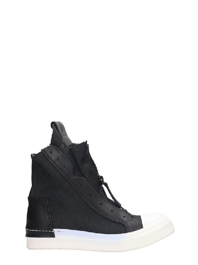 Cinzia Araia Sneakers In Black Leather And Fabric