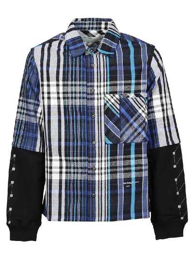 Off-white Camicia Jersey Sleeve In Blue Black