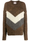 Plan C Knitted Sweater In Brown