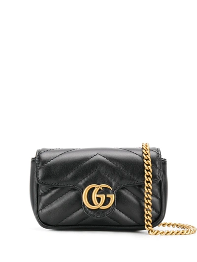 Gucci Mini Gg Marmont Matelassé Bag In Black