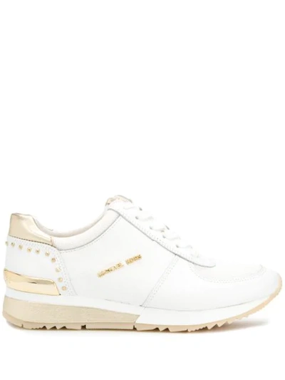 Michael Kors Allie Metallic Wrap Trainers In White