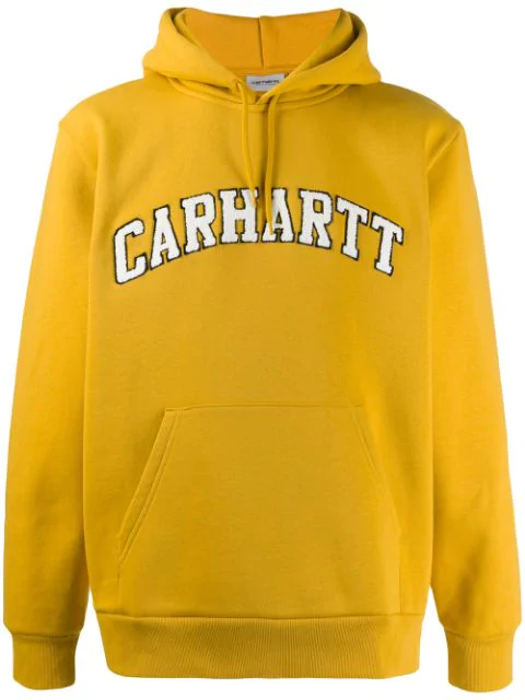 Carhartt Hooded Logo Embroidery Sweatshirt In Yellow | ModeSens