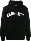 Carhartt Hooded Logo Embroidery Sweatshirt In Black