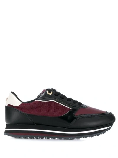 Tommy Hilfiger Retro Branded Trainers In Black