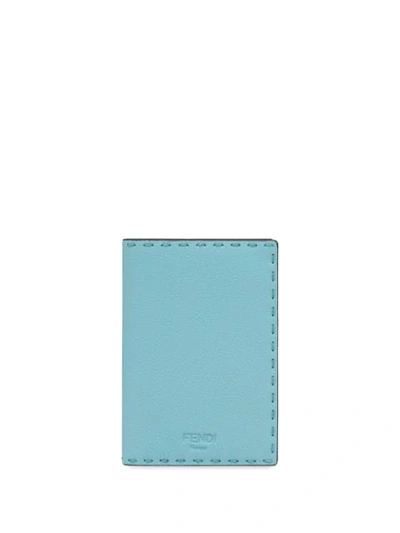 Fendi Selleria Passport Cover In Blue