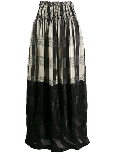 Pre-owned Comme Des Garçons 1990s Panelled Maxi Skirt In Black