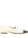 L'autre Chose Contrast Toe Ballerina Shoes In Neutrals