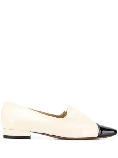 L'autre Chose Contrast Toe Ballerina Shoes In Neutrals