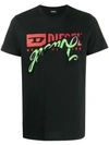 Diesel Covered Logo Print T-shirt In Black