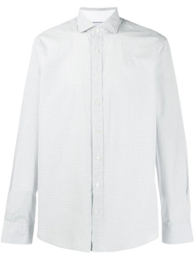 Hackett Microprint 'h' Regular Shirt In White