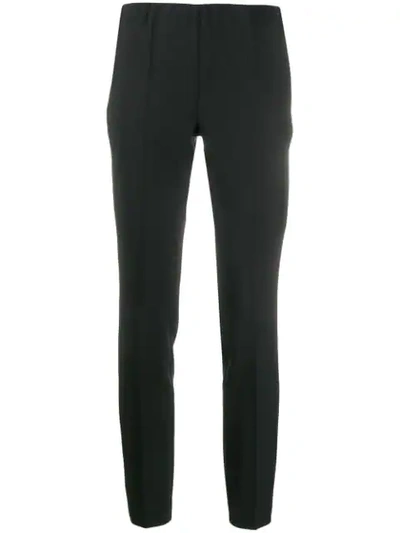 P.a.r.o.s.h Plain Slim-fit Trousers In Black