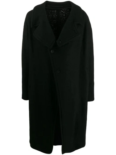 Julius Off-centre Buttoned Coat In Black