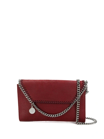 Stella Mccartney Falabella Shoulder Bag In Bordeaux Faux Leather In Red
