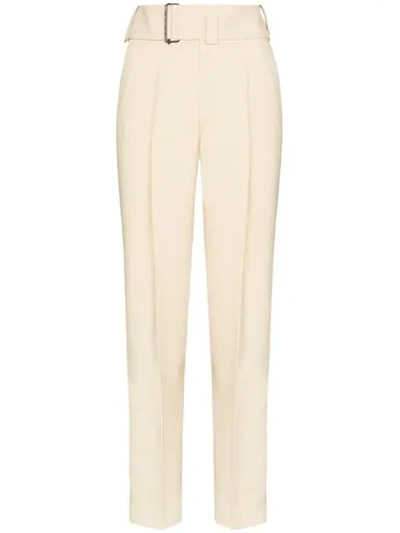 Hyke Motorcycle High-rise Trousers In Neutrals