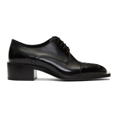 Fendi Karligraphy Motif Embroidered Oxford Shoes In F07lv Black