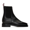 Thom Browne Black Pebble Grain Chelsea Boots In 001 Black