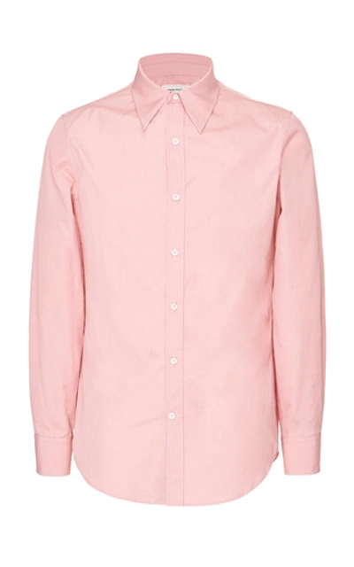Alexander Mcqueen Silk Poplin Shirt In Pink
