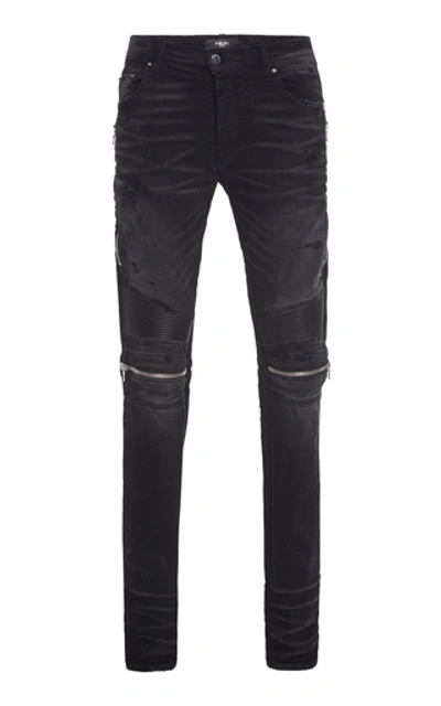 Amiri Mx2 Zip-detailed Skinny Jeans In Black