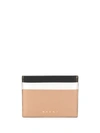 Marni Colour Block Card Holder In Brown