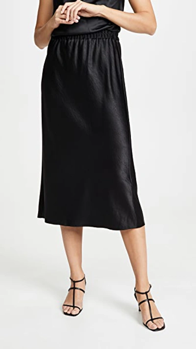 Theory Esy Satin Midi Skirt In Black