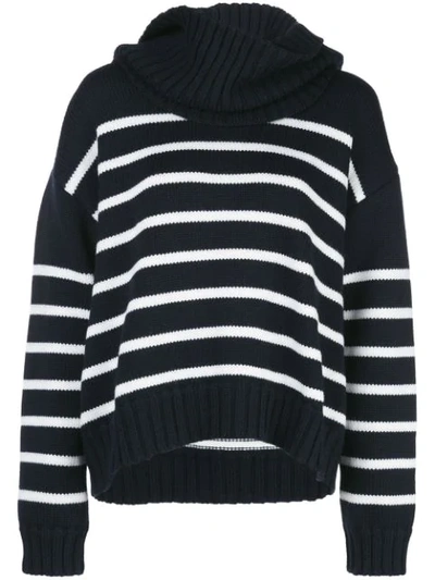 Monse Striped Pattern Scarf Jumper In Blue