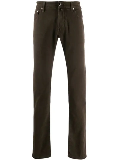 Jacob Cohen Straight-leg Chino Trousers In Brown