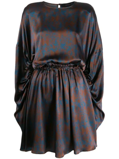 Federica Tosi Long-sleeve Shift Dress In Brown