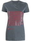 Rick Owens Drkshdw Poem Print T-shirt In Grey