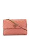 Tory Burch Quilted Shoulder Bag In Pink