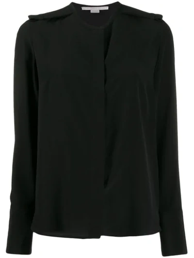 Stella Mccartney Epaulette Long-sleeve Blouse In Black