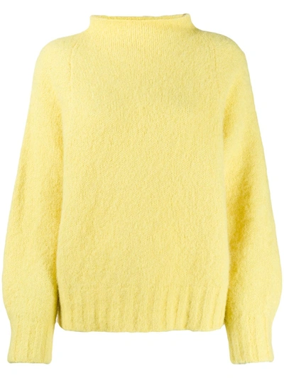 Equipment Slub Knit Jumper In Yellow