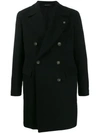 Tagliatore Double-breasted Fitted Coat In Black