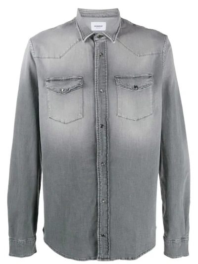 Dondup Gradient Denim Shirt In Grey