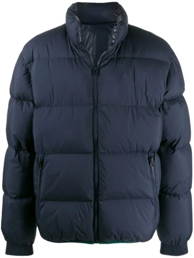 Kenzo Reversible Colour Block Puffer Jacket In Blue