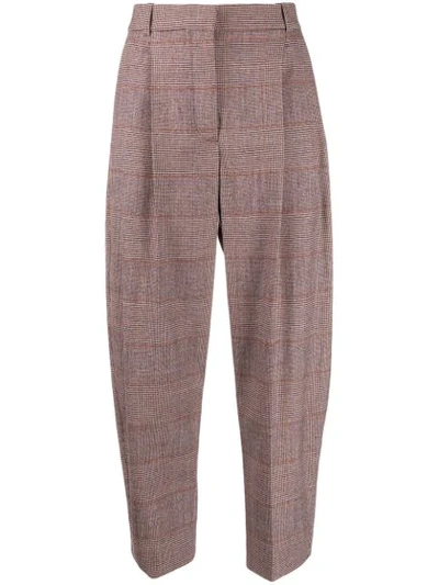 Stella Mccartney Plaid Tapered Trousers In Red