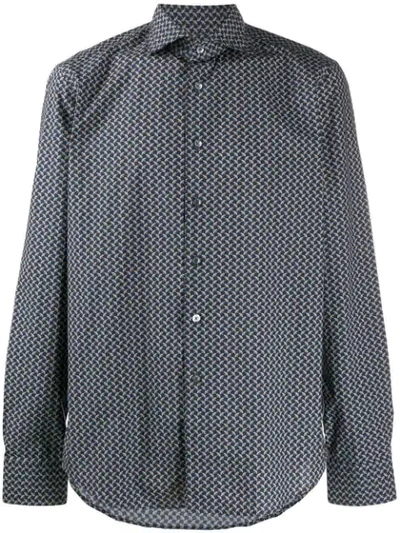 Dell'oglio Floral Print Shirt In Blue