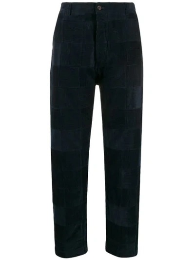 Universal Works Corduroy Straight Leg Trousers In Blue
