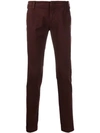 Entre Amis Slim-fit Chino Trousers In Red