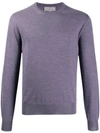 Canali Long-sleeve Fitted Sweater In Purple